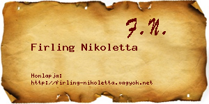 Firling Nikoletta névjegykártya