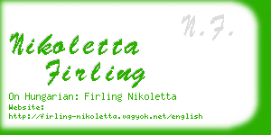 nikoletta firling business card